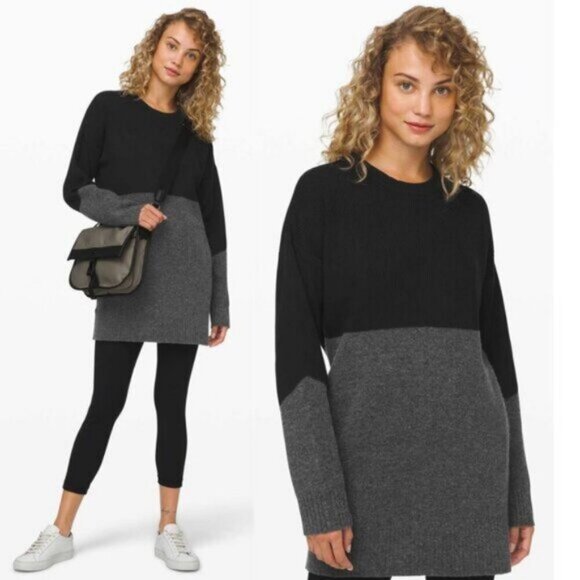 Lululemon Restful Intention Sweater Black / Heathered Core Dark Grey Size Small - Picture 1 of 9
